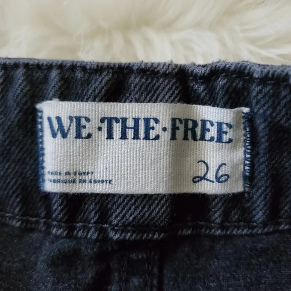 Free People Major Leagues Black Wide Leg Cuff Jeans Size 26 - Picture 11 of 15